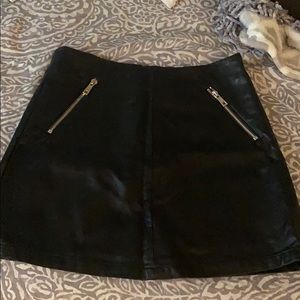 Black leather skirt